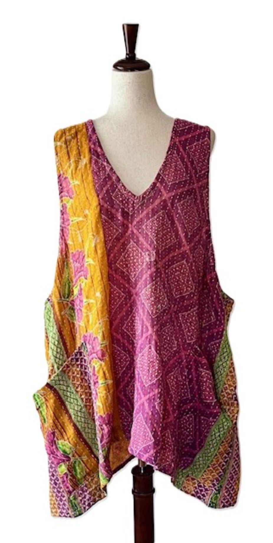 Kantha Bae Harmony Mini Dress, Reversible (Sherbert)