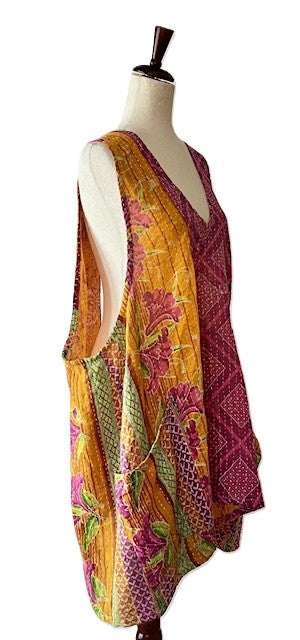 Kantha Bae Harmony Mini Dress, Reversible (Sherbert)
