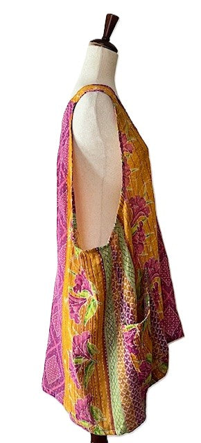 Kantha Bae Harmony Mini Dress, Reversible (Sherbert)