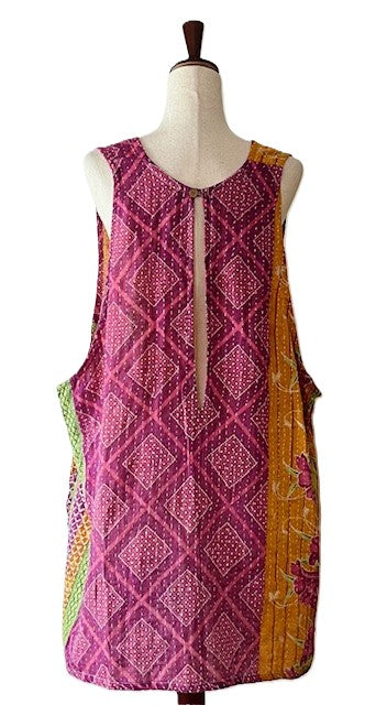 Kantha Bae Harmony Mini Dress, Reversible (Sherbert)