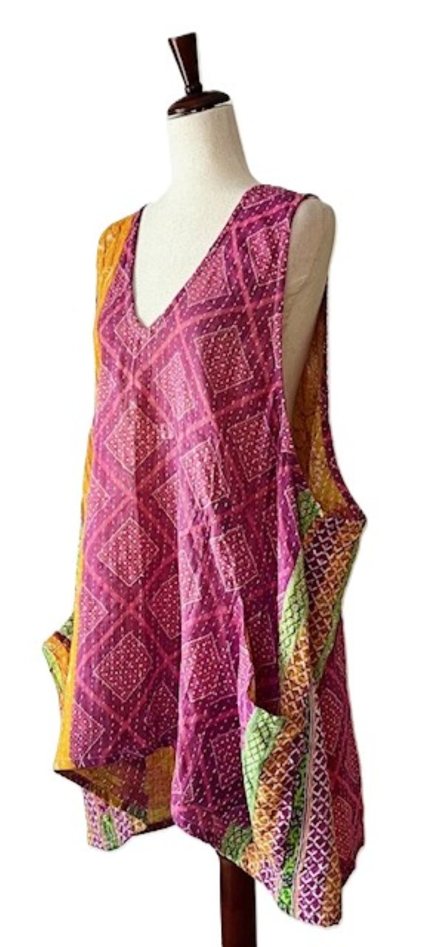 Kantha Bae Harmony Mini Dress, Reversible (Sherbert)