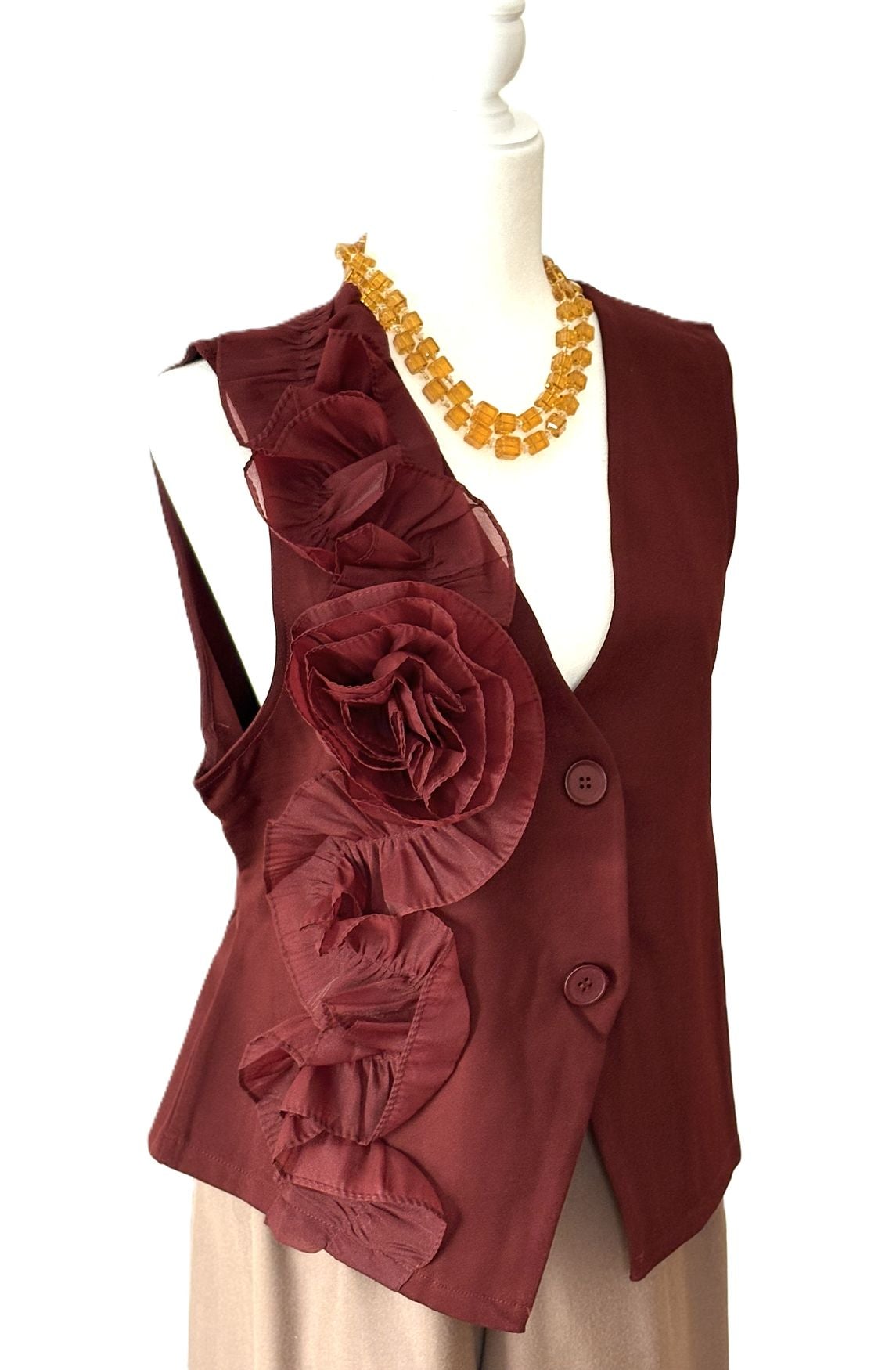 Vest. Floral Applique Vest New For The Season. (2 Colors)