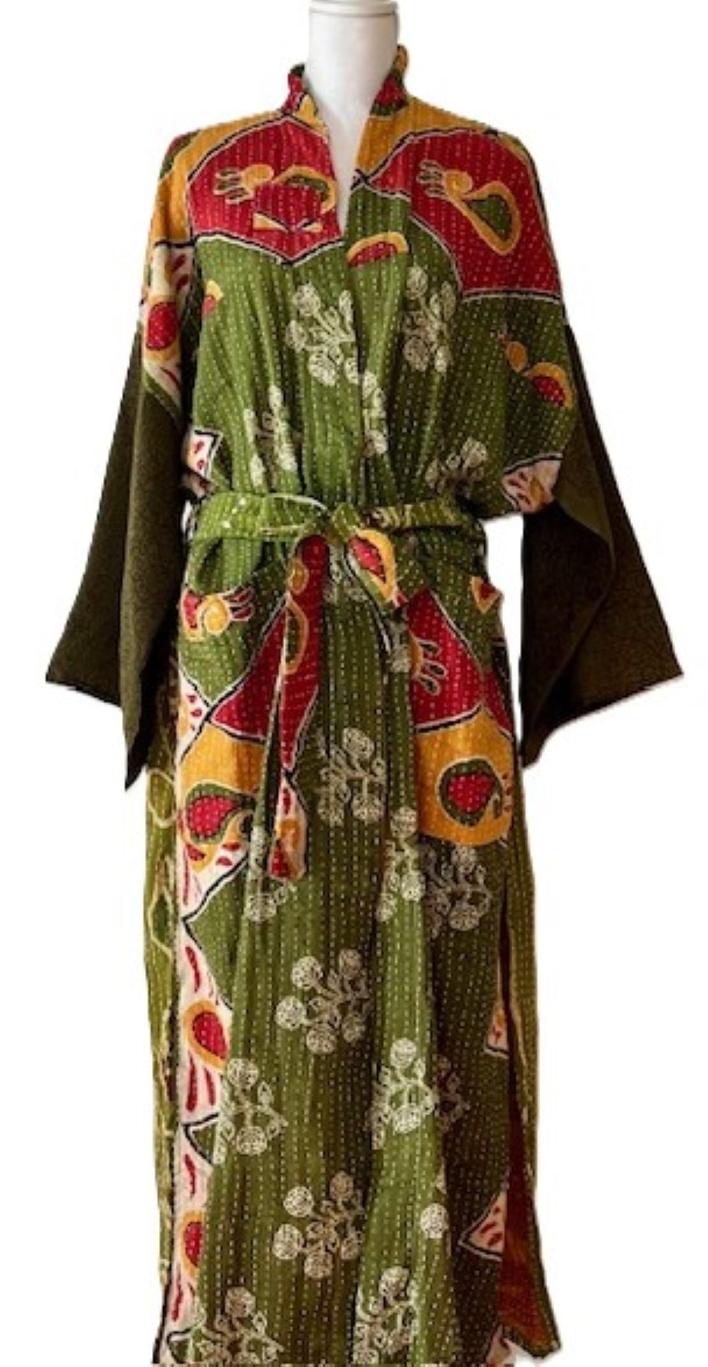 Kantha Bae Majestic Kimono Is It, Army Green