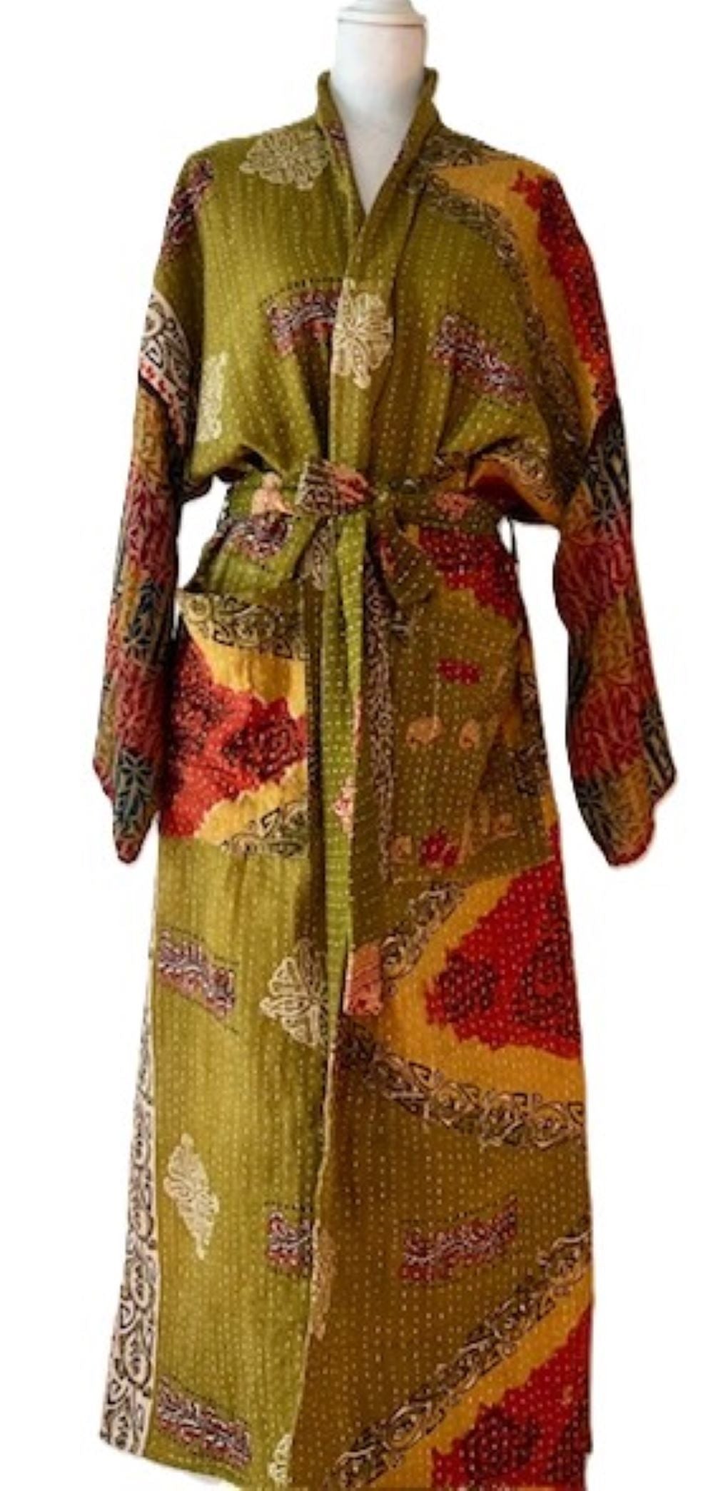 Kantha Bae Majestic Kimono Is It, Olive