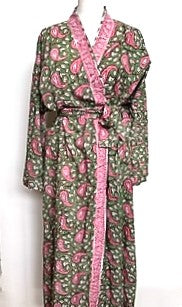 Best Seller: Rich Mixed Print Kimono Dusters (Green Pink)