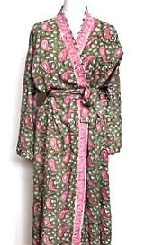 Best Seller: Rich Mixed Print Kimono Dusters (Green Pink)