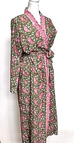 Best Seller: Rich Mixed Print Kimono Dusters (Green/Pink)