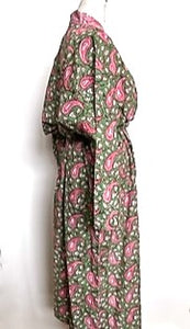 Best Seller: Rich Mixed Print Kimono Dusters (Green Pink)