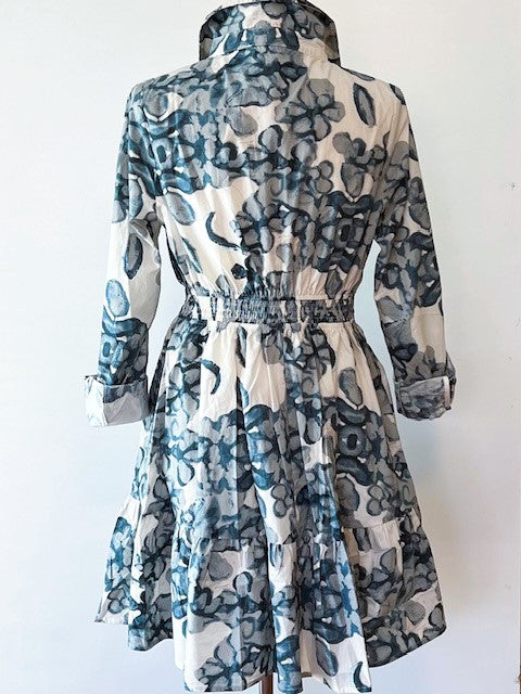 Collared Floral Short Shirt Waist Dress With Tiered Flounce Is Adorable