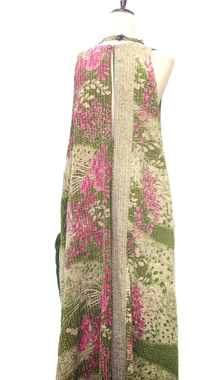 Kantha Bae Favorite: Harmony Mixed Print Maxi Cotton Dress or Jumper (Green)