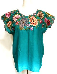 Beautiful Hand Embroidered Huipil Top. Available in Two Colors