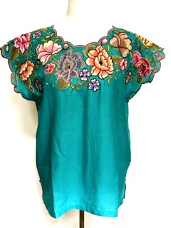 Beautiful Hand Embroidered Huipil Top. Available in Two Colors