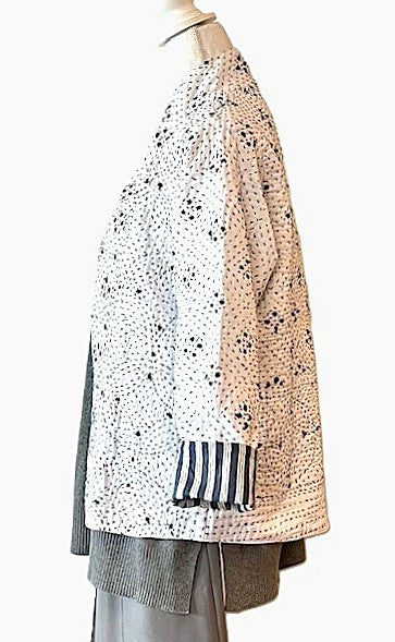 Fully Reversible Luxe Cotton Quilted Jacket. Best Seller. (Abstract Print)