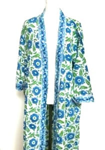 Best Seller: Rich Mixed Print Kimono Dusters (Blue/White Floral)