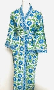 Best Seller: Rich Mixed Print Kimono Dusters (Blue/White Floral)