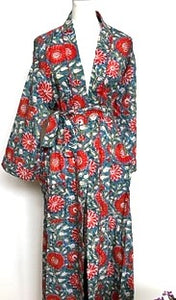 Best Seller: Rich Mixed Print Kimono Dusters (Red/Grey)