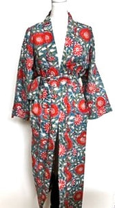 Best Seller: Rich Mixed Print Kimono Dusters (Red Grey)