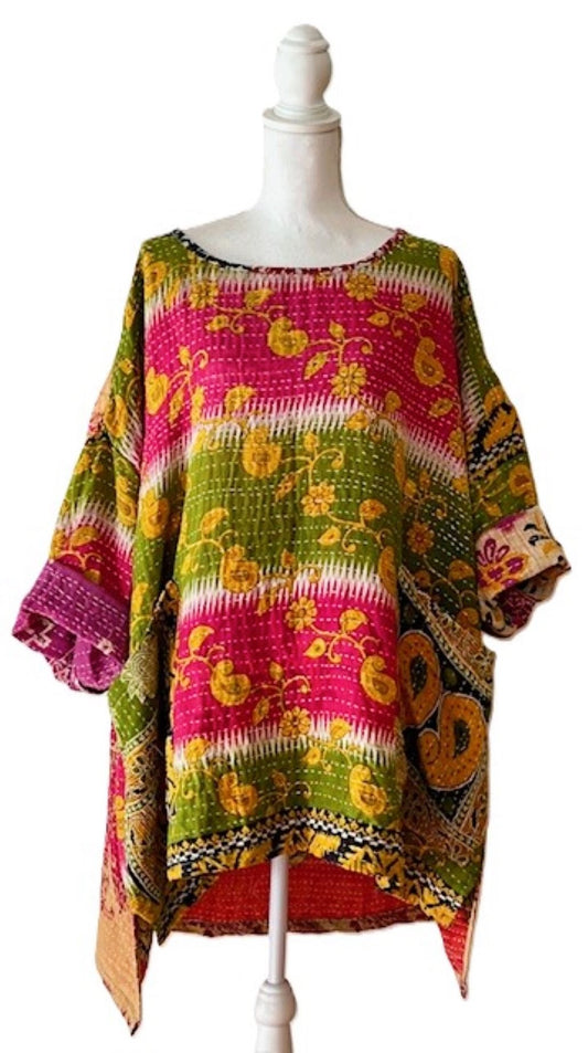 Kantha Bae Dream Pullover, Pink & Green