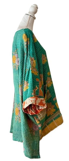 Kantha Bae Midi Muu Tunic (Green Abstract)