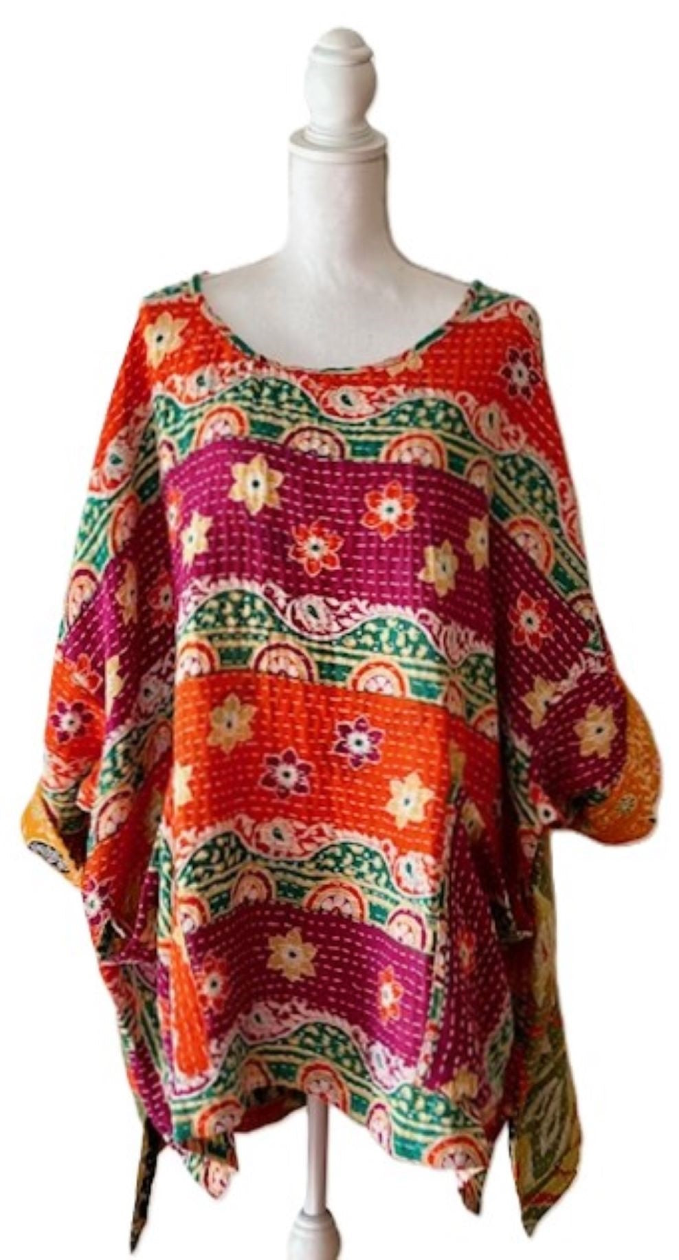 Kantha Bae Midi Muu Tunic (Multi Color Abstract)