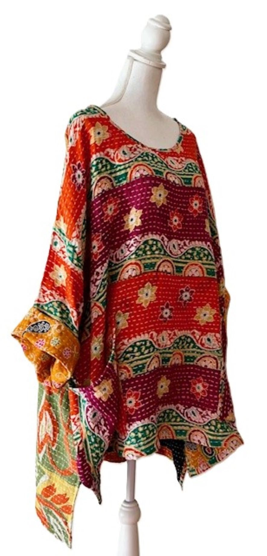 Kantha Bae Midi Muu Tunic (Multi Color Abstract)