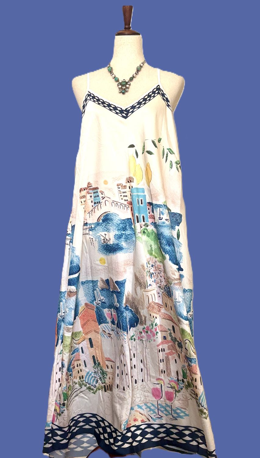 Dresses: Tuscan Villages Maxi Dress  (Navy)