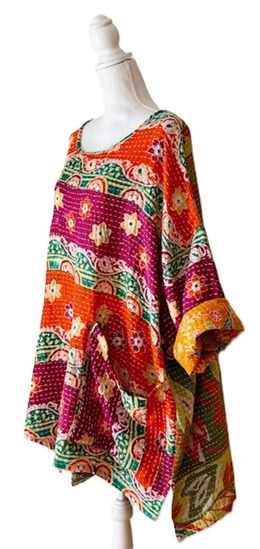 Kantha Bae Midi Muu Tunic (Multi Color Abstract)