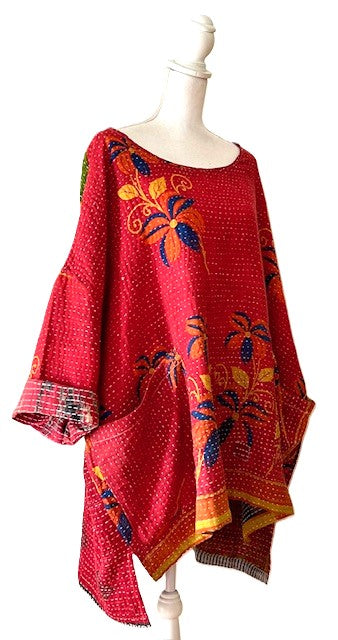 Kantha Bae Midi Muu Tunic (Floral Pink)