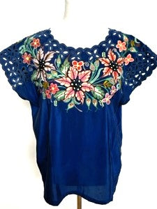 Beautiful Hand Embroidered Huipil Top. Available in Two Colors