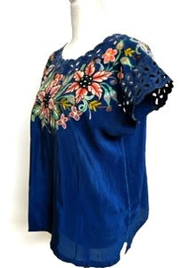 Beautiful Hand Embroidered Huipil Top. Available in Two Colors