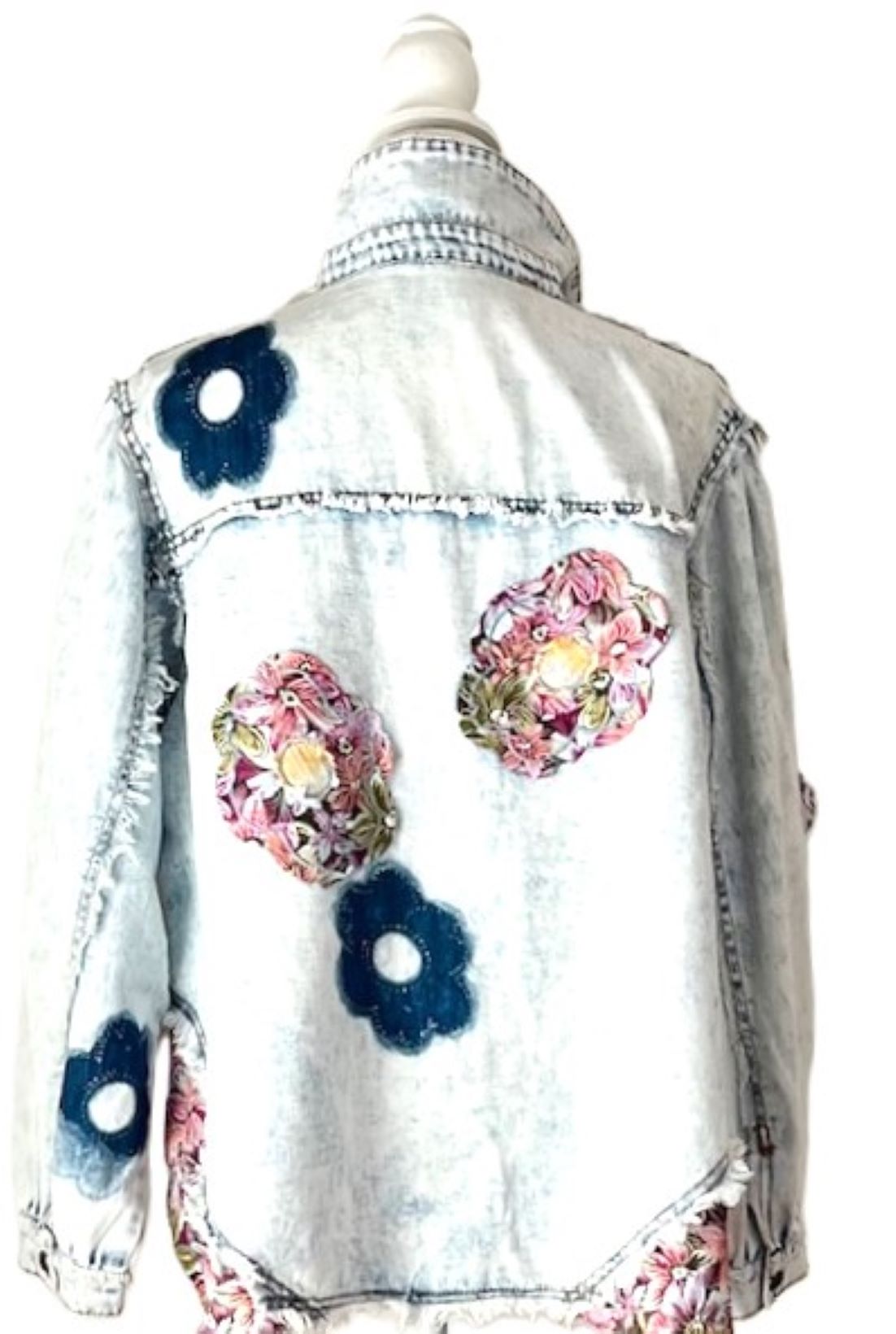 Floral Patch Detail Denim Jacket. It's Love At First Sight.