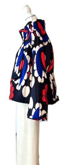 Lively Short Designer Jacket Direct From Europe. (Red Abstract)