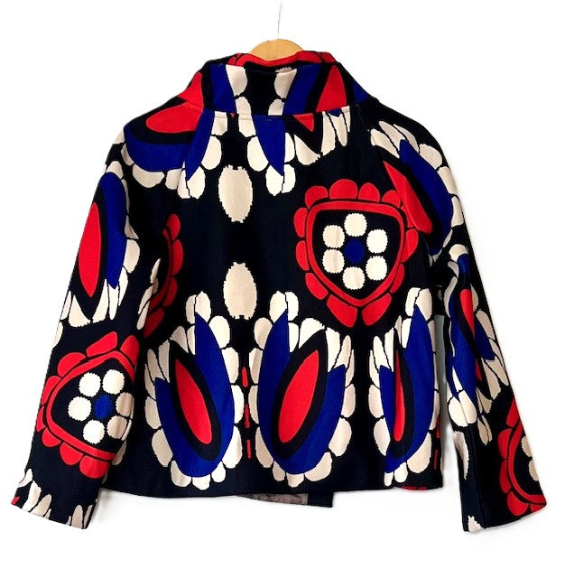 Lively Short Designer Jacket Direct From Europe. (Red Abstract)