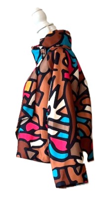 Lively Short Designer Jacket Direct From Europe. (Camel Abstract)