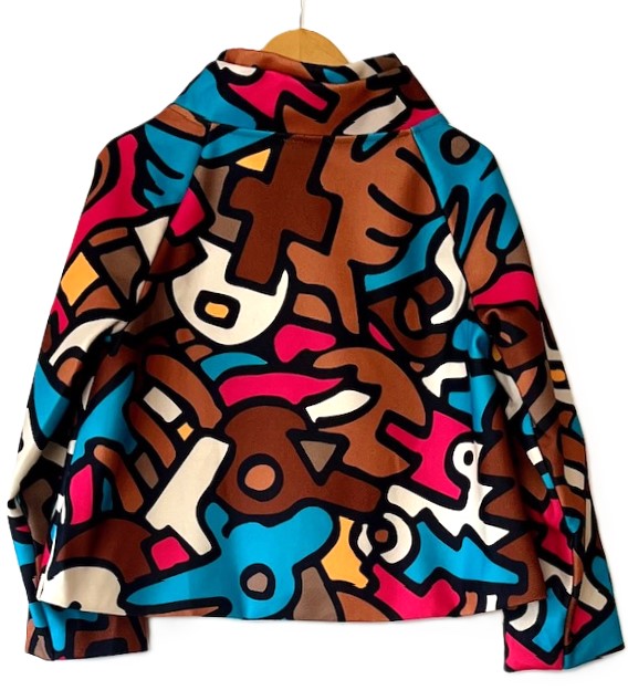 Lively Short Designer Jacket Direct From Europe. (Camel Abstract)