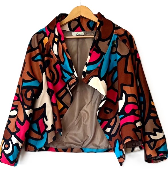 Lively Short Designer Jacket Direct From Europe. (Camel Abstract)