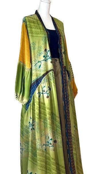 Kantha Bae New Evermore Silk Kimono Is Luxurious and Romantic (Lime)