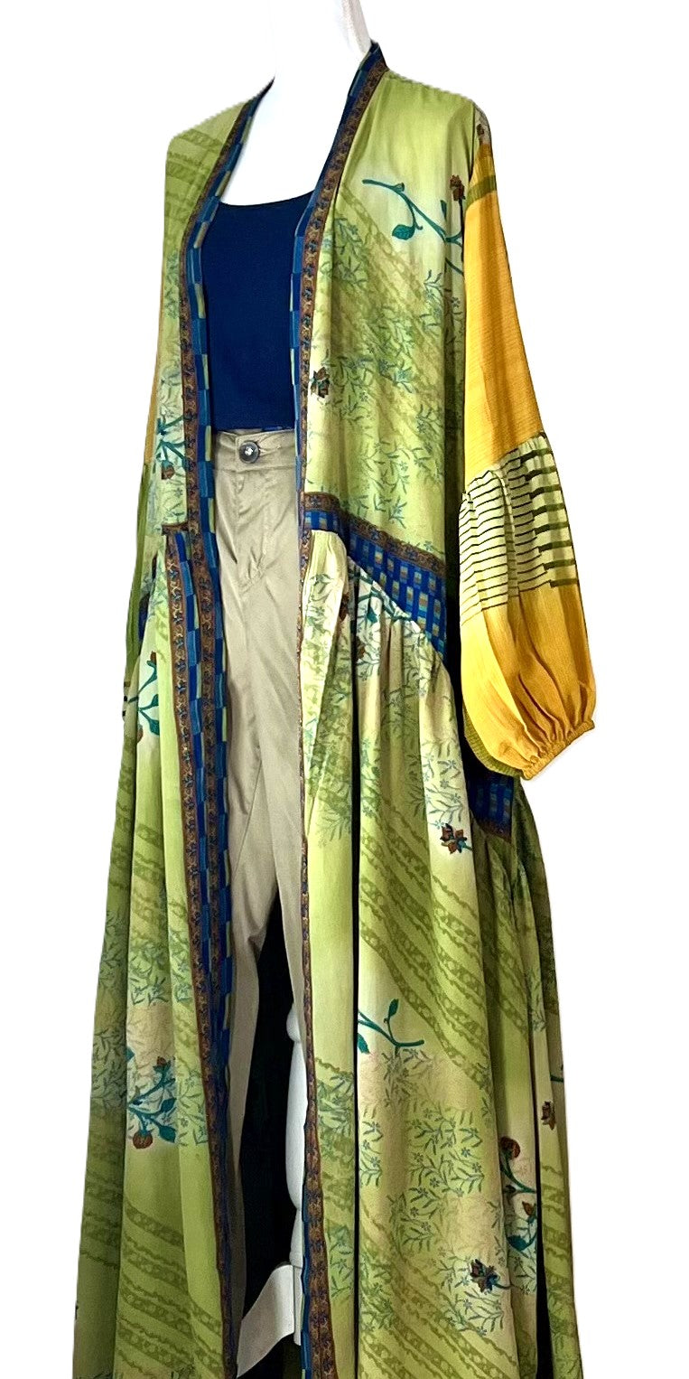 Kantha Bae New Evermore Silk Kimono Is Luxurious and Romantic (Lime)