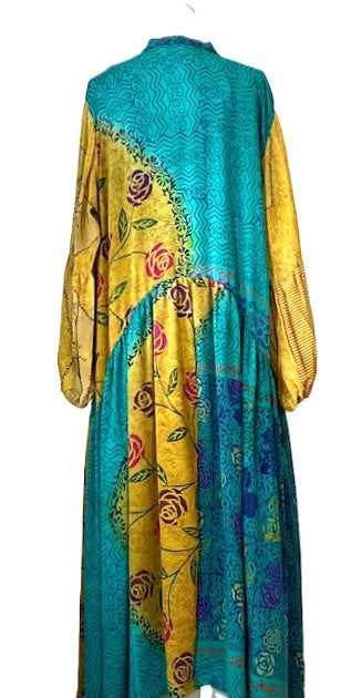 Kantha Bae New Evermore Silk Kimono Is Luxurious and Romantic (Turquoise)