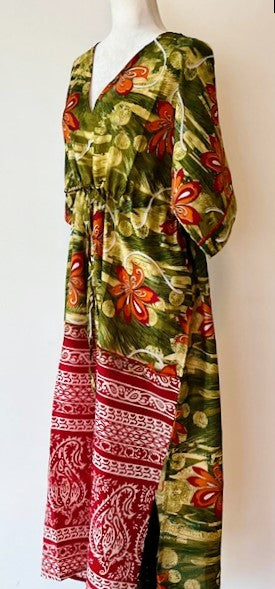 Handmade Silk Caftan Captures The Essence Of A Beach Vacation.