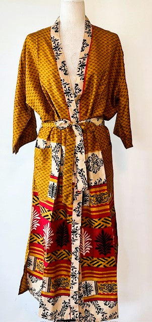 Silk Kimono Is Unique With An Engineered Border (Mixed Print)