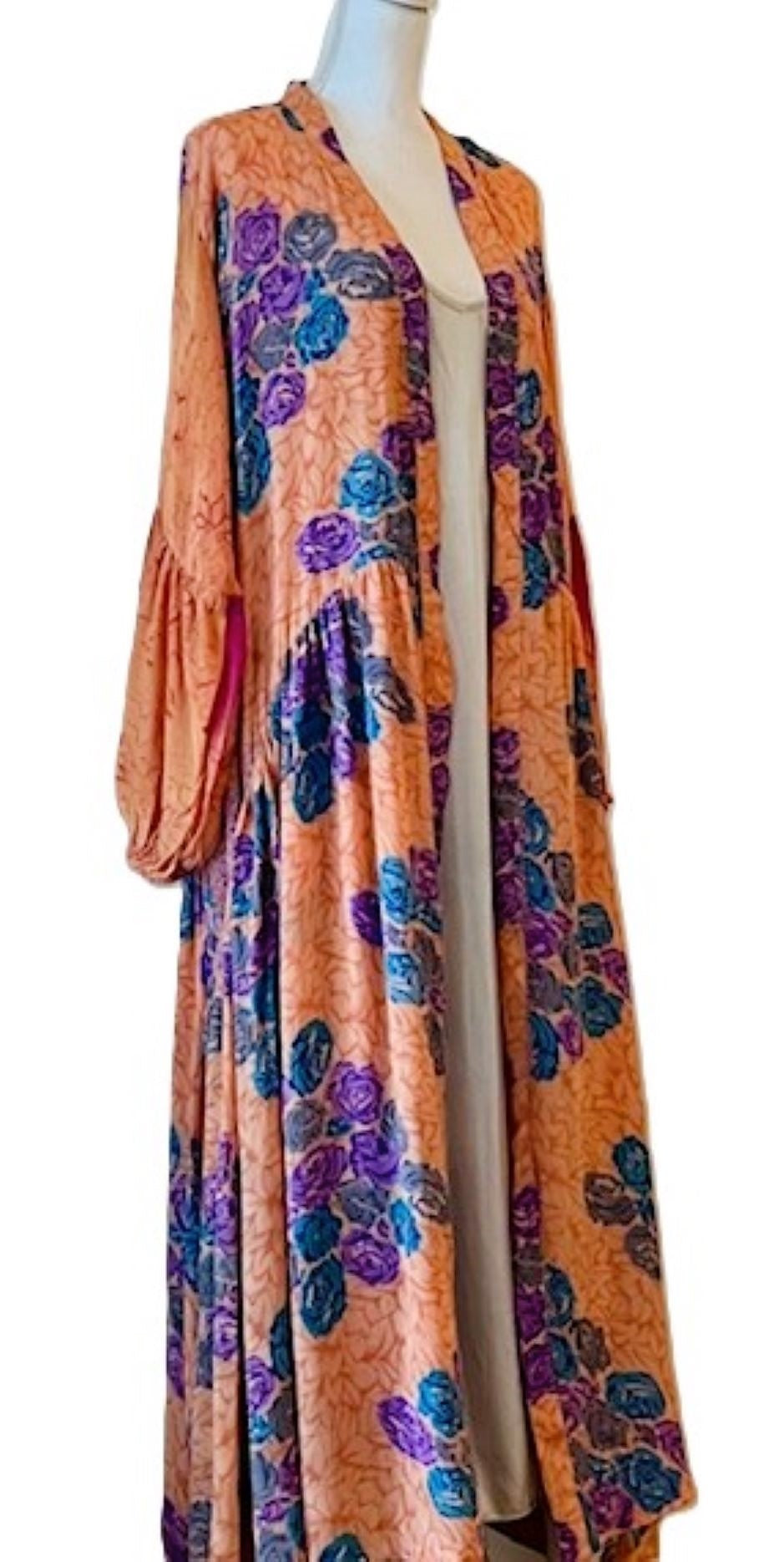 Kantha Bae New Evermore Silk Kimono Is Luxurious and Romantic (Peach)