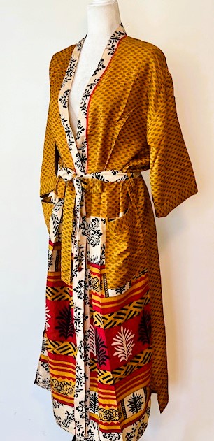 Silk Kimono Is Unique With An Engineered Border (Mixed Print)