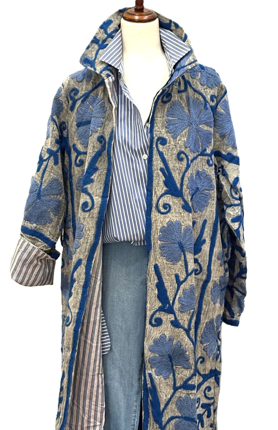 Jacket: Long Embroidered Suzani Top Coat,  Fashion Win.