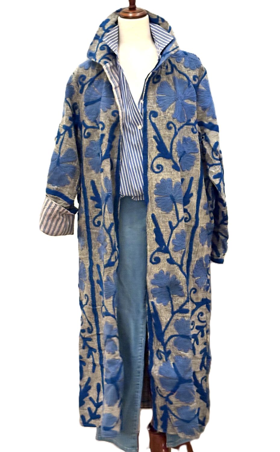 Jacket: Long Embroidered Suzani Top Coat,  Fashion Win.