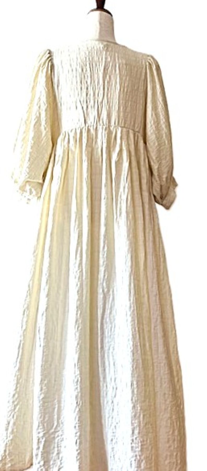 Cotton Handblock Midi Dress in Desert Bloom Print(Tan)