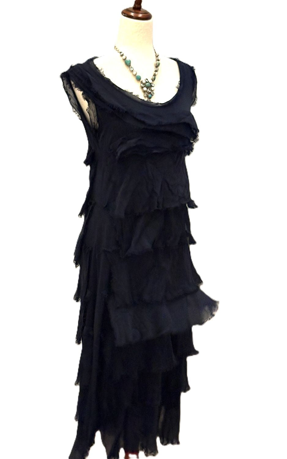 Dresses, Linen and Silk Italian Collection Tiered Midi Length Is Stylish (3 Colors)