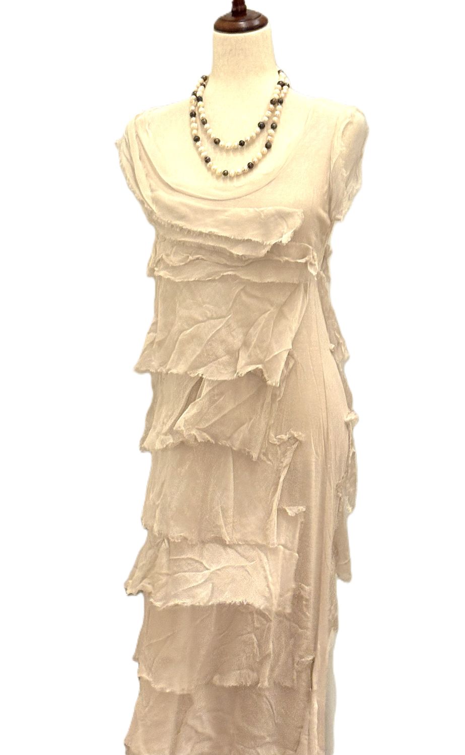Dresses, Linen and Silk Italian Collection Tiered Midi Length Is Stylish (3 Colors)