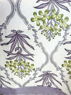 Complete Collection: Handmade Block Print Linens.  (Lilac and Green)