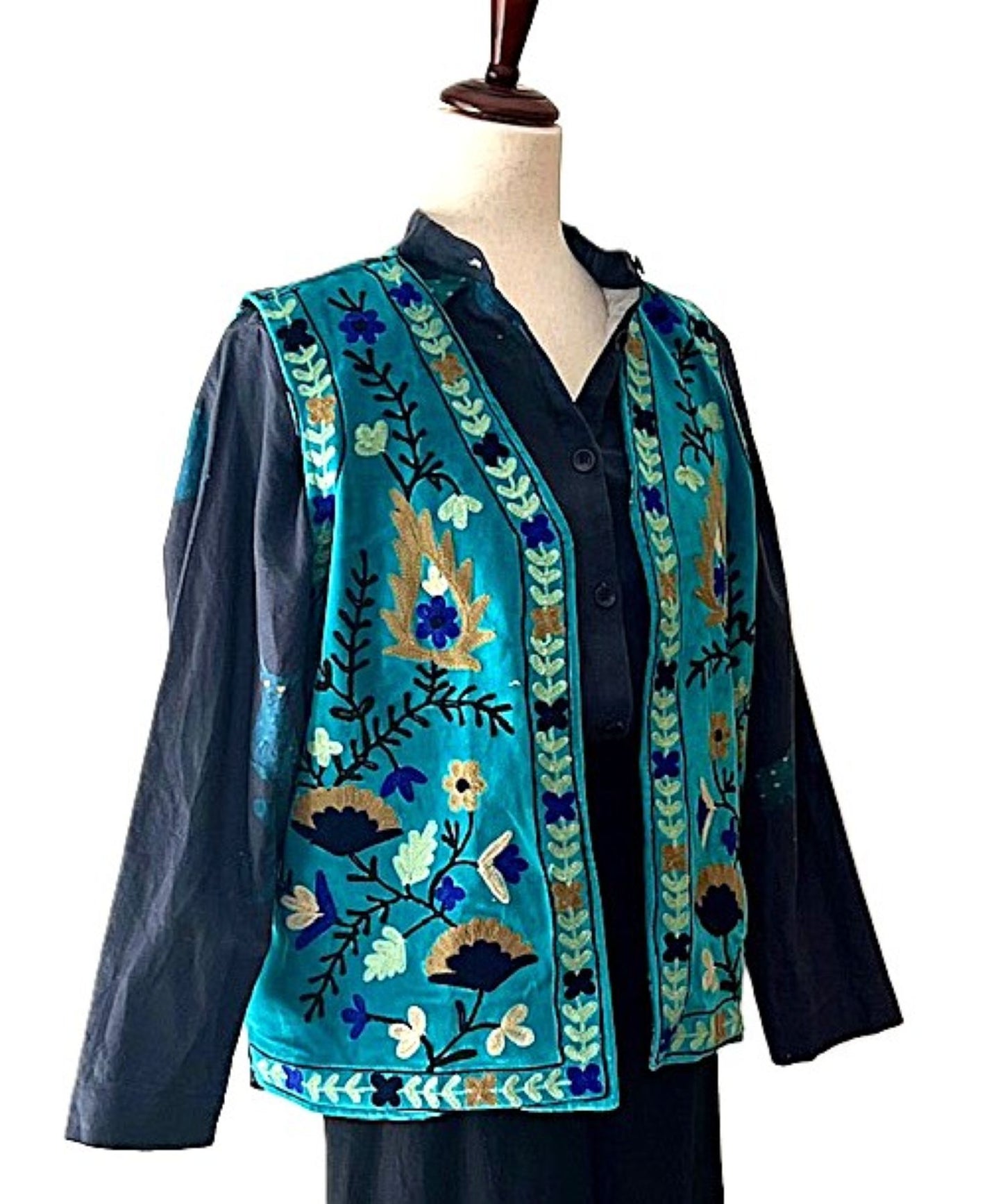 Vest, Fully Reversible, Designer Handmade Embroidered Vest Can Elevate Your Wardrobe.